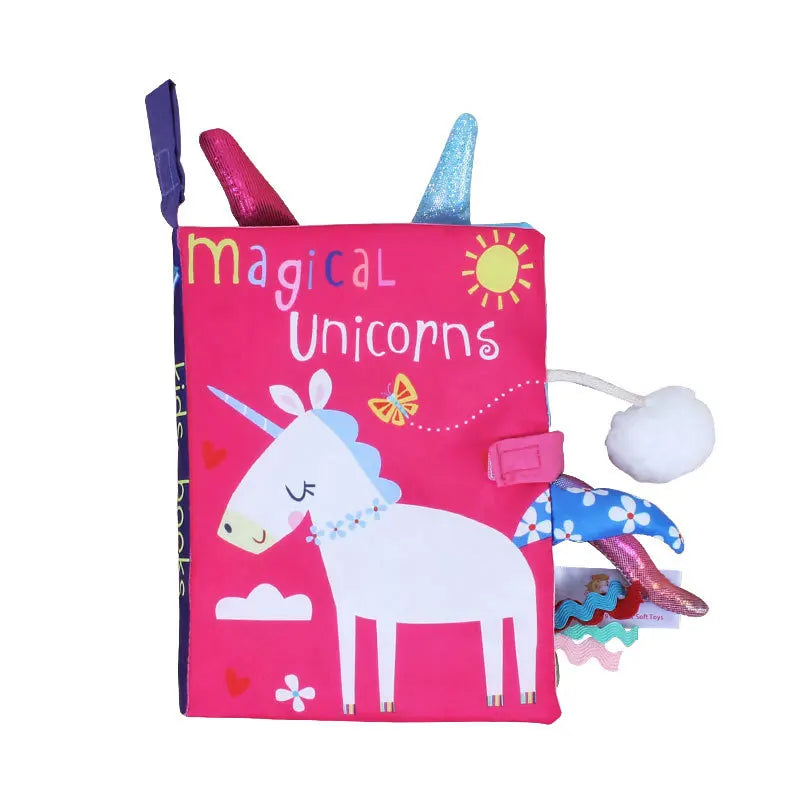 Baby Soft Cloth Book with Rattle & Sound – Early Learning Sensory Toy for Infants 0-36 Months