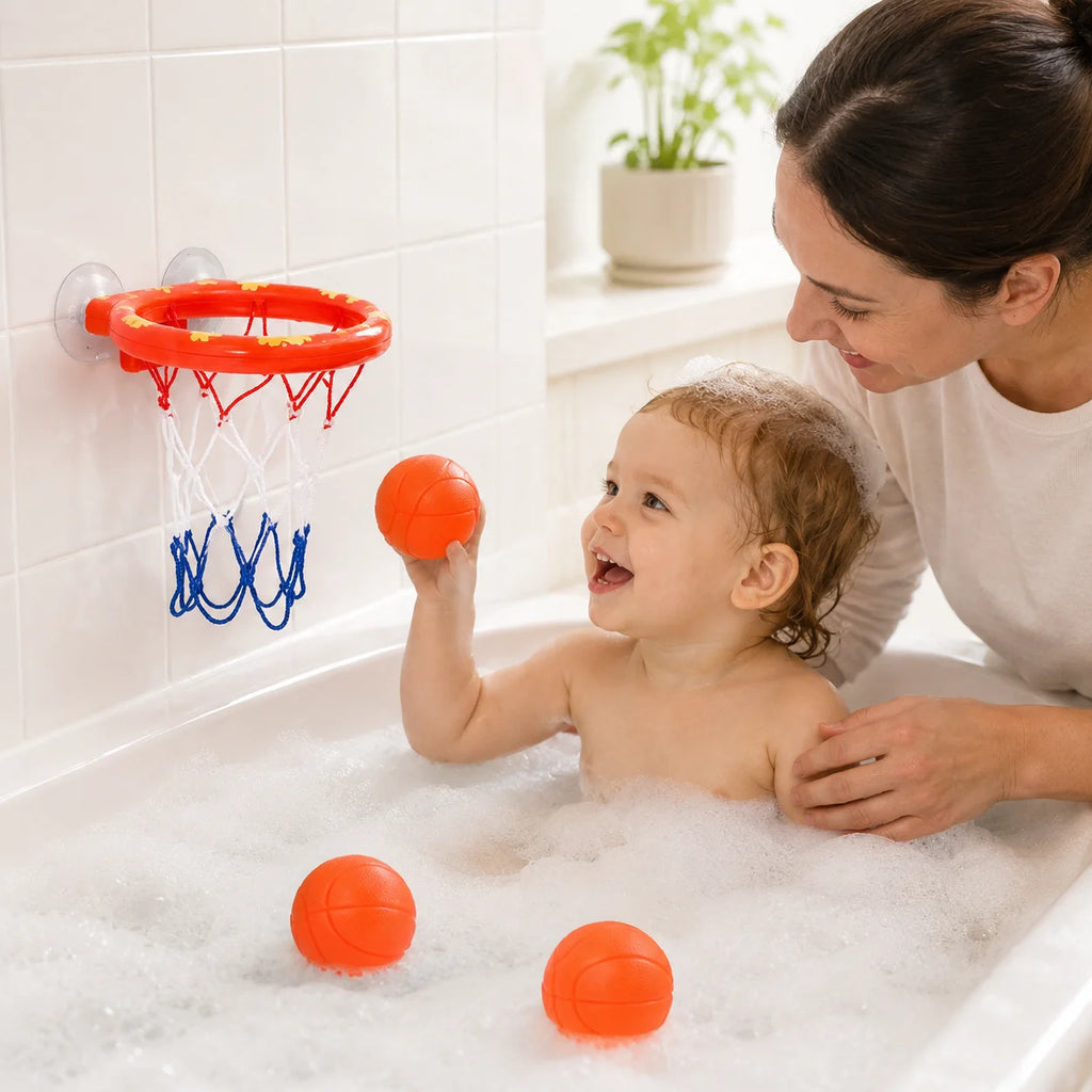 Toddler Bath Basketball Hoop | Fun Suction Cup Bathtub Game