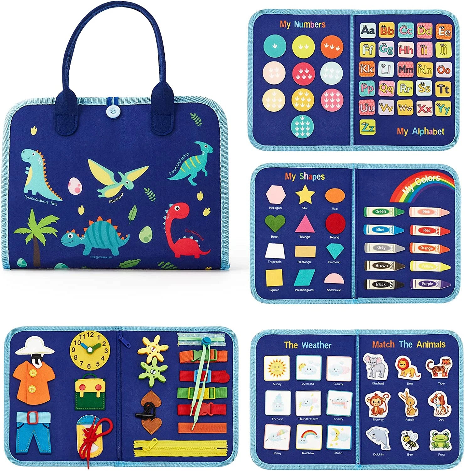 Montessori Toddler Busy Board,Autism Sensory Toys，Educational Activity Motor Skills Baby, Life Skills Learning Toys for Kids