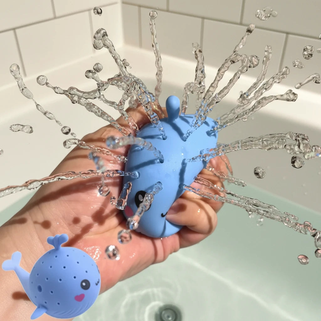 SplashWhale™ Soft Bath Sponge Toy – Water Absorbing Whale Squeeze Toy for Kids