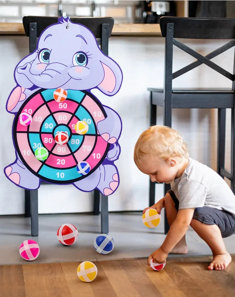 Kids Sticky Dart Board Game | Safe Montessori Throwing Toy