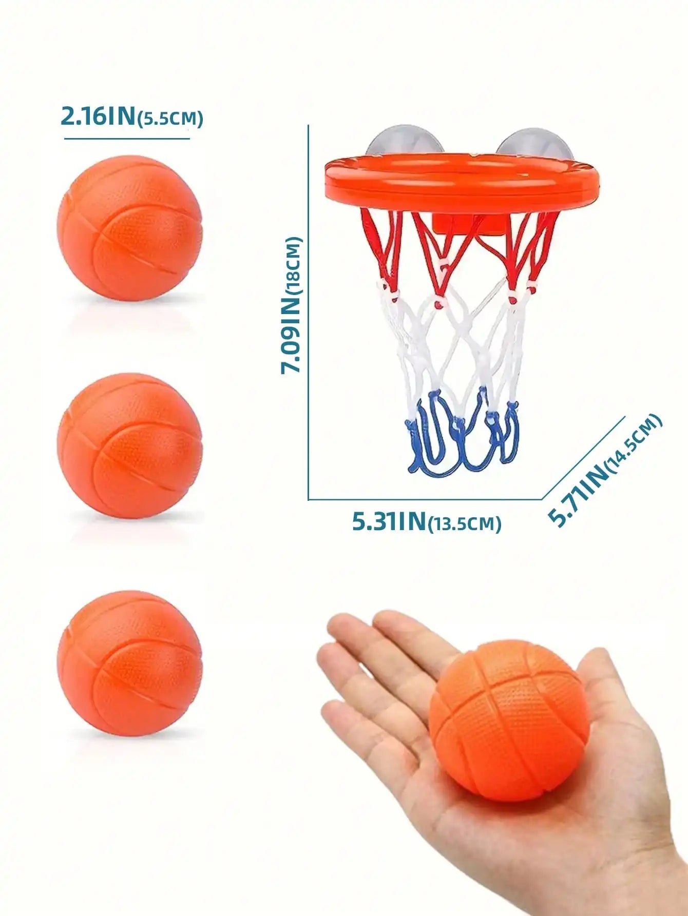 Toddler Bath Basketball Hoop | Fun Suction Cup Bathtub Game