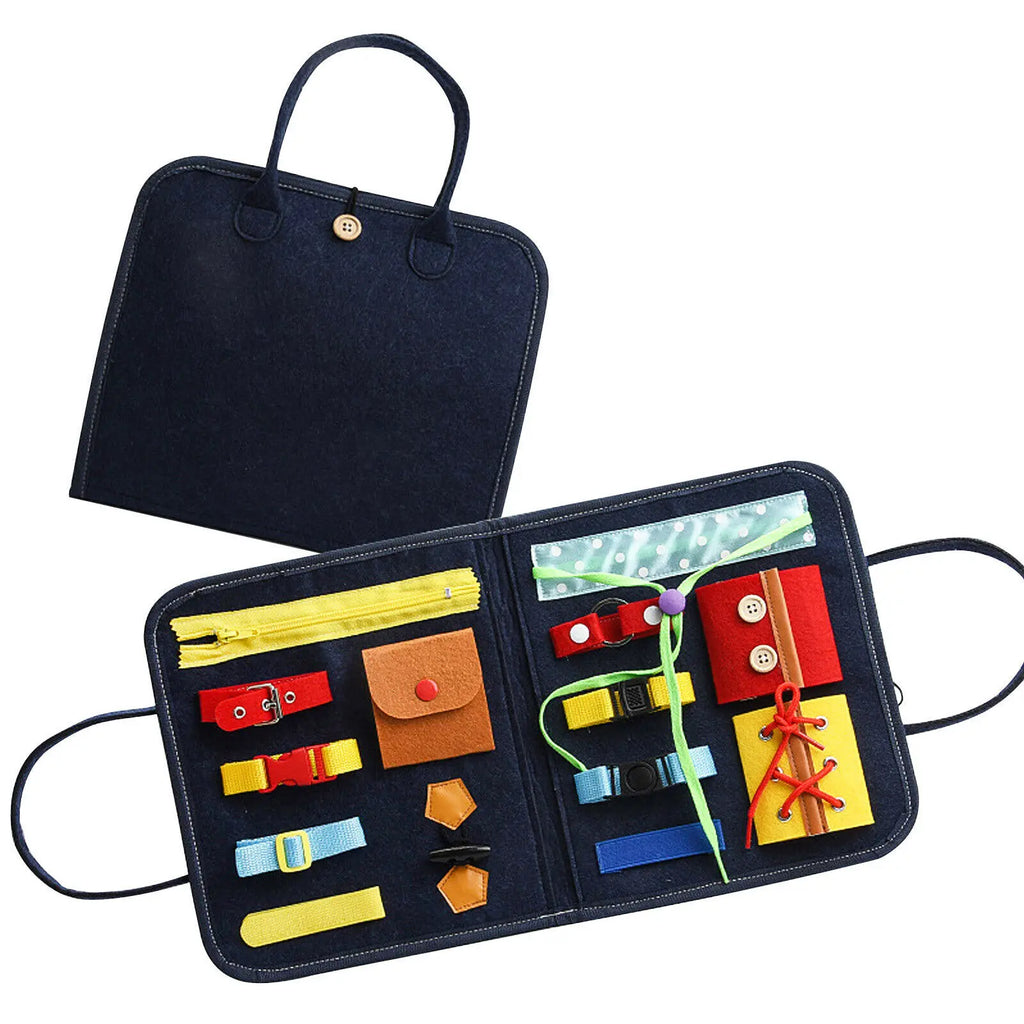 Montessori Baby Busy Board – Educational Buckle Training Toy for Toddlers & Preschool Kids
