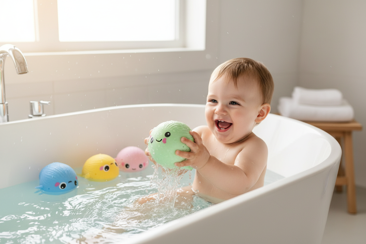 SplashWhale™ Soft Bath Sponge Toy – Water Absorbing Whale Squeeze Toy for Kids