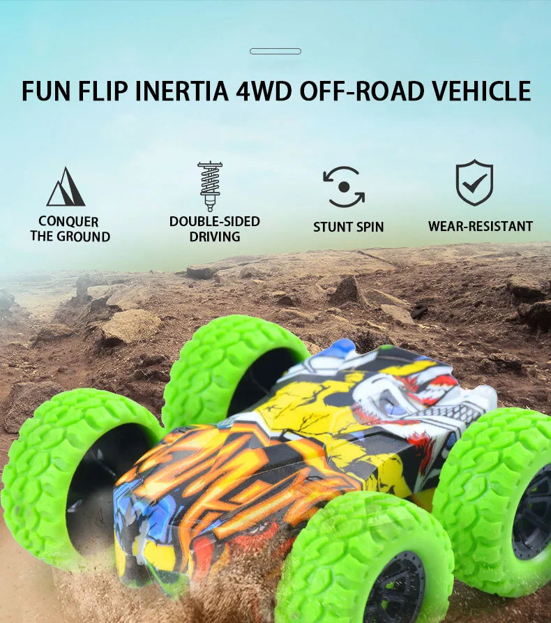 TurboFlip™ Double-Sided Stunt Car – Inertia Off-Road Toy Car for Kids