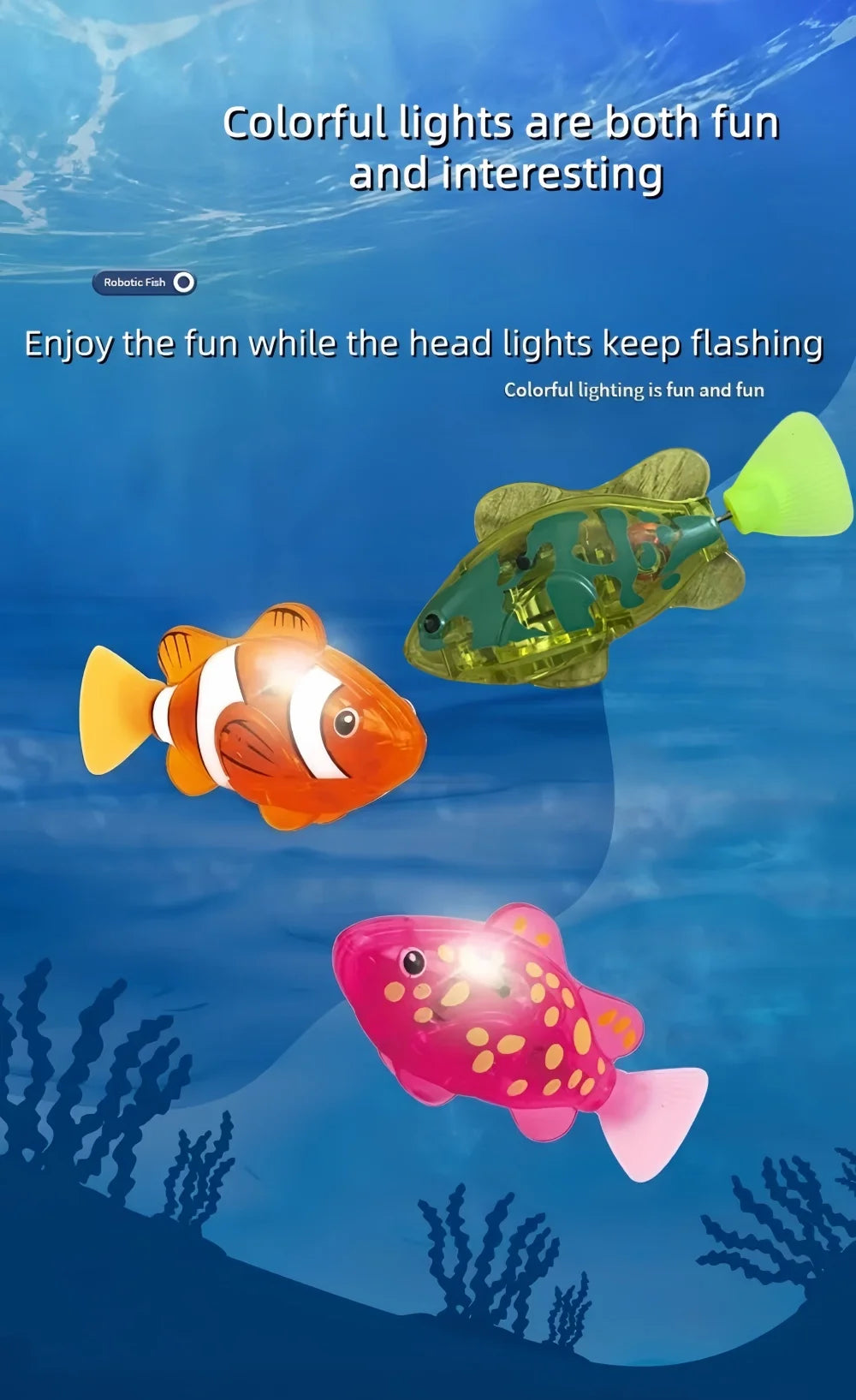 Light-Up Swimming Clownfish Bath Toy – Interactive Water Sensor Toy for Kids