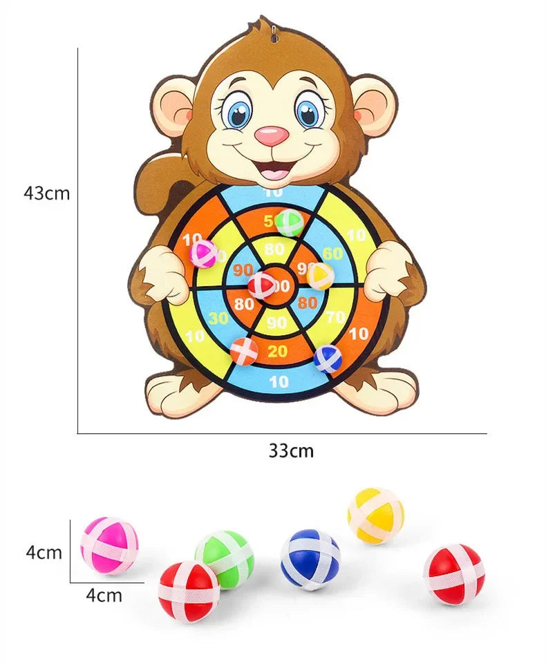 Kids Sticky Dart Board Game | Safe Montessori Throwing Toy