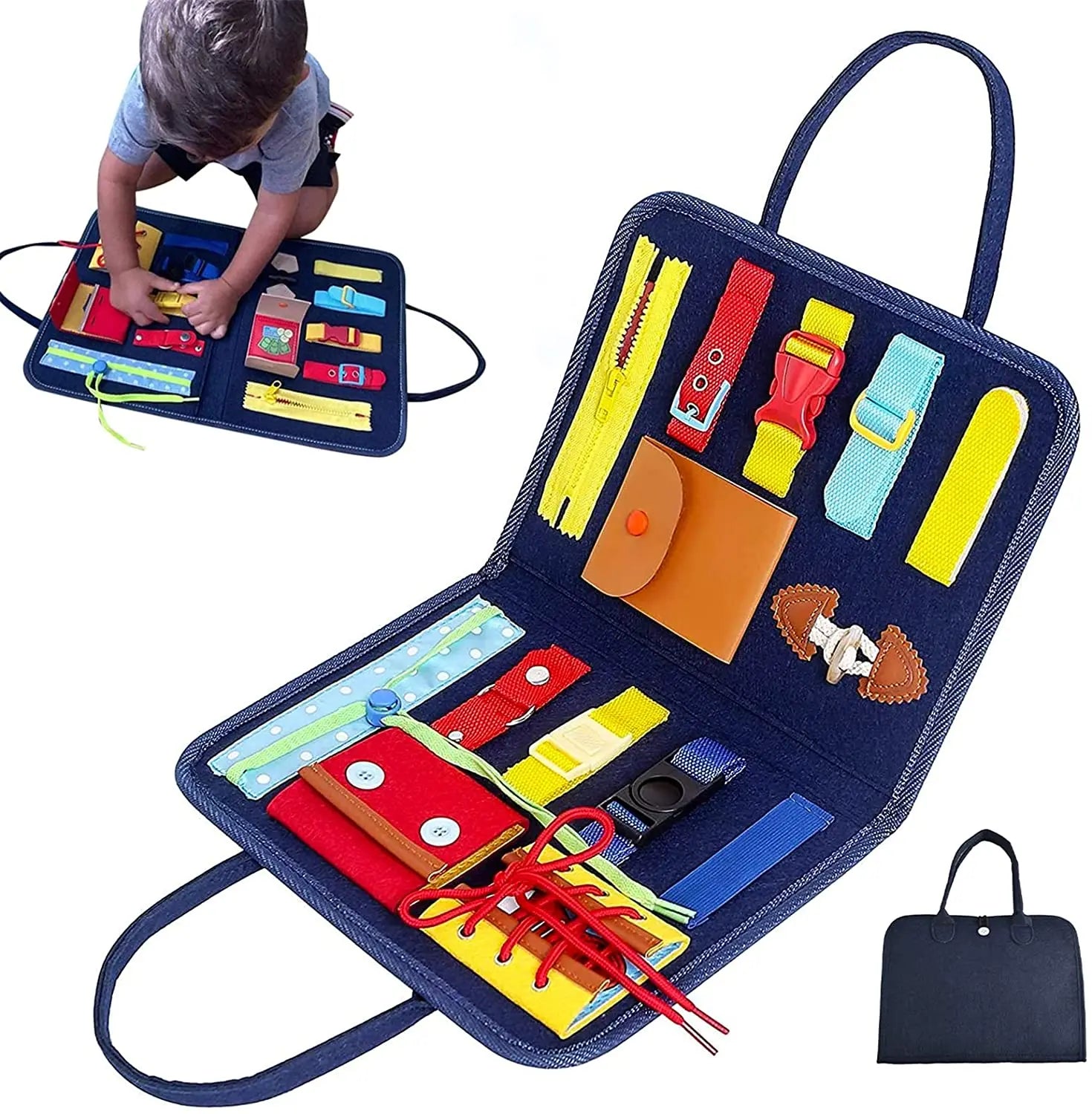 Montessori Baby Busy Board – Educational Buckle Training Toy for Toddlers & Preschool Kids