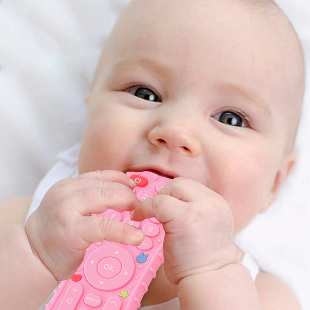 Silicone Baby Remote Teether | BPA-Free Sensory Teething Toy