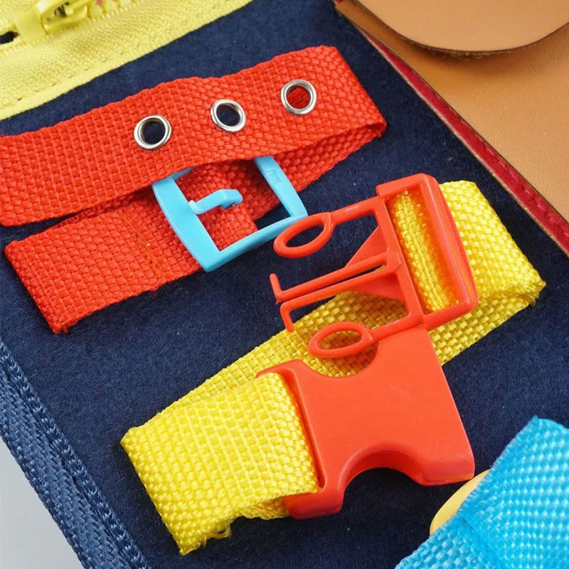 Montessori Baby Busy Board – Educational Buckle Training Toy for Toddlers & Preschool Kids