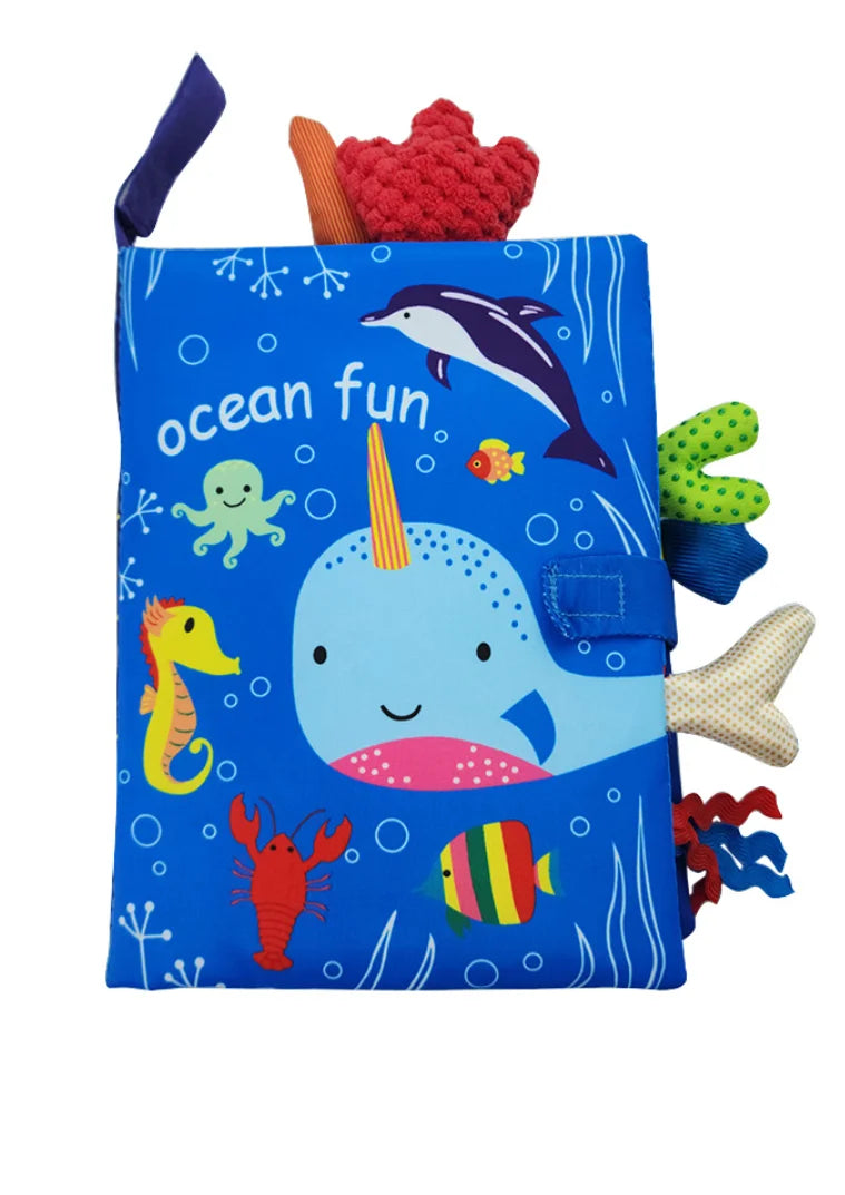 Baby Soft Cloth Book with Rattle & Sound – Early Learning Sensory Toy for Infants 0-36 Months