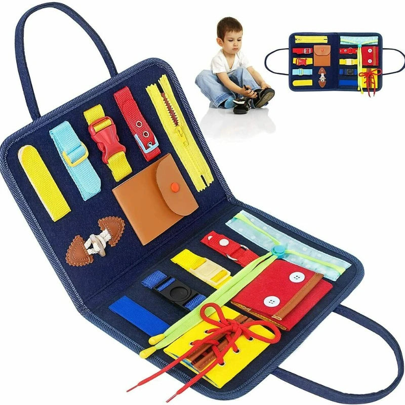 Montessori Baby Busy Board – Educational Buckle Training Toy for Toddlers & Preschool Kids