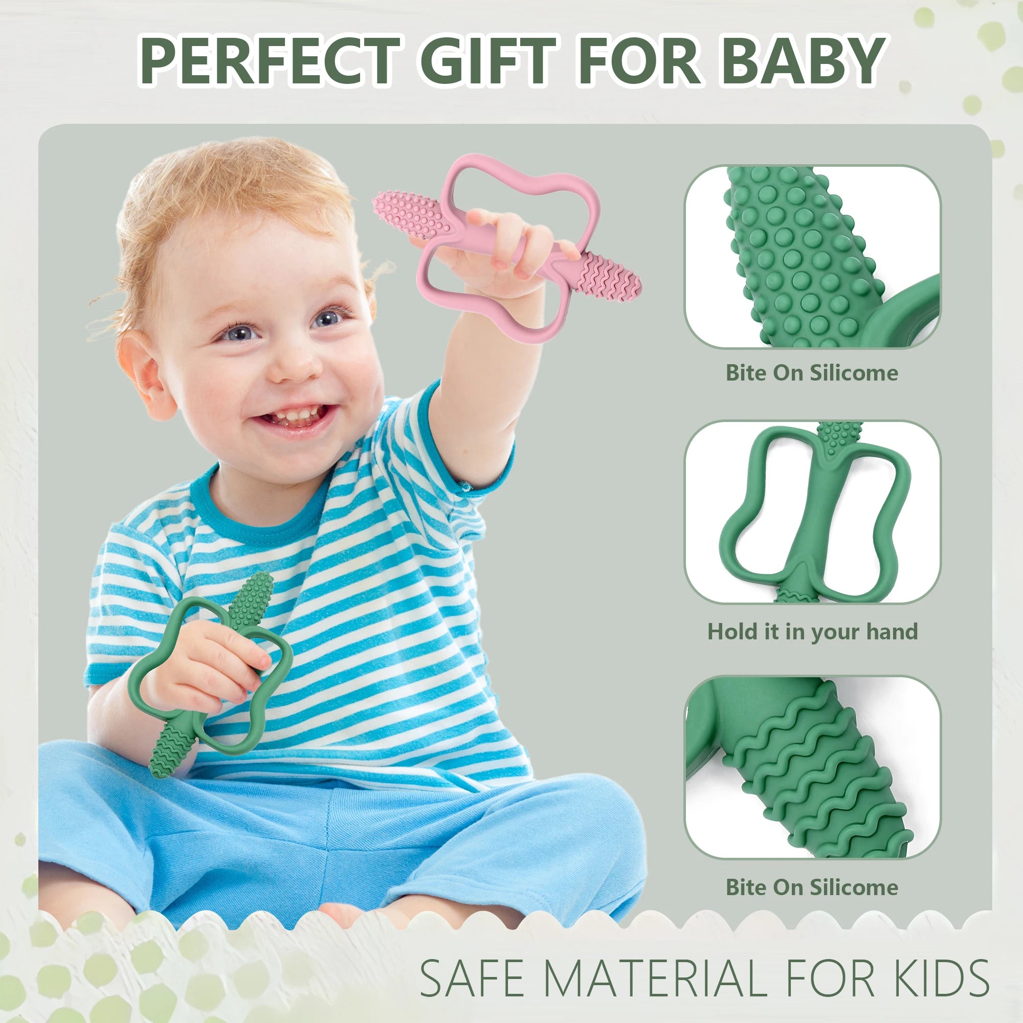 Silicone Baby Teether | Easy-Grip BPA-Free Teething Toy